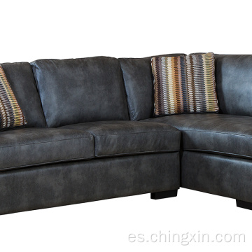 El sofá de la esquina de cuero sintético fija el sofá de la sala de estar